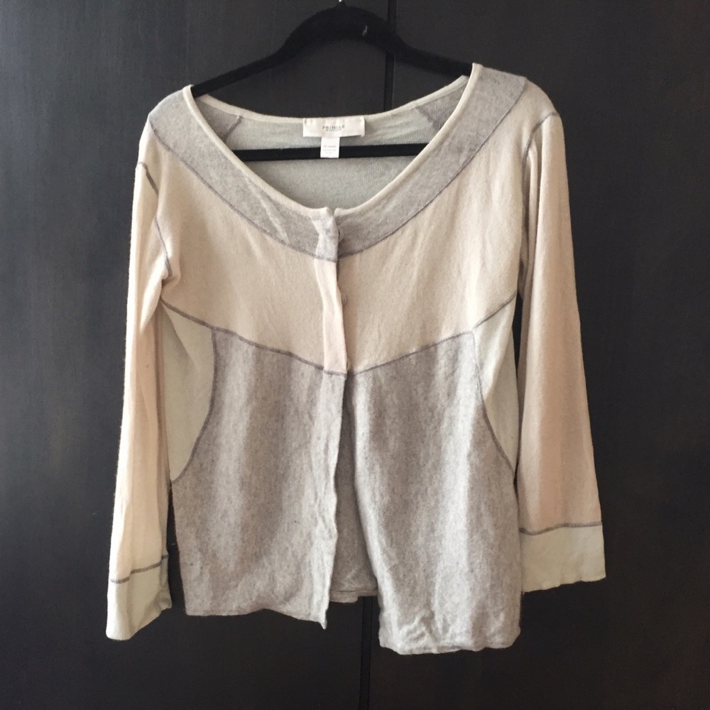 Made in Scotland cashmere colorblock cardigan